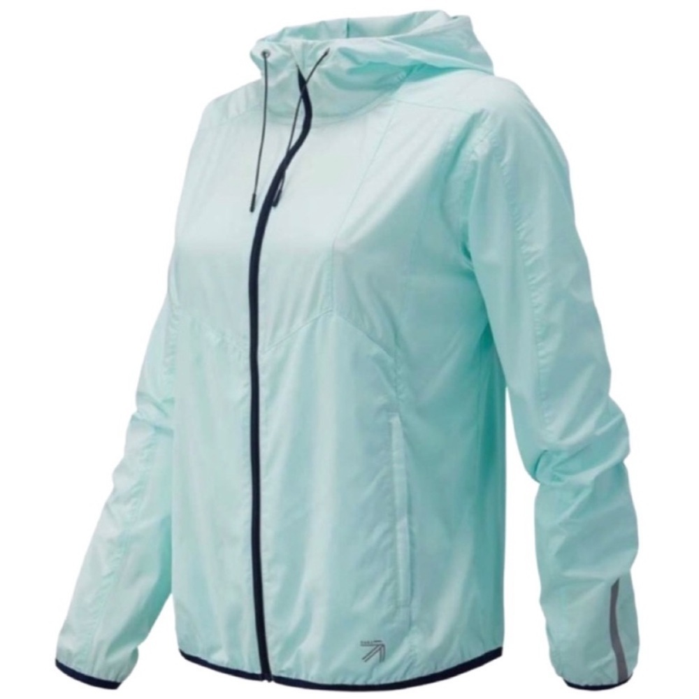 New Balance for J. CREW Dover Hooded Jacket in Aqua Sky Lightweight Windbreaker - Picture 16 of 16